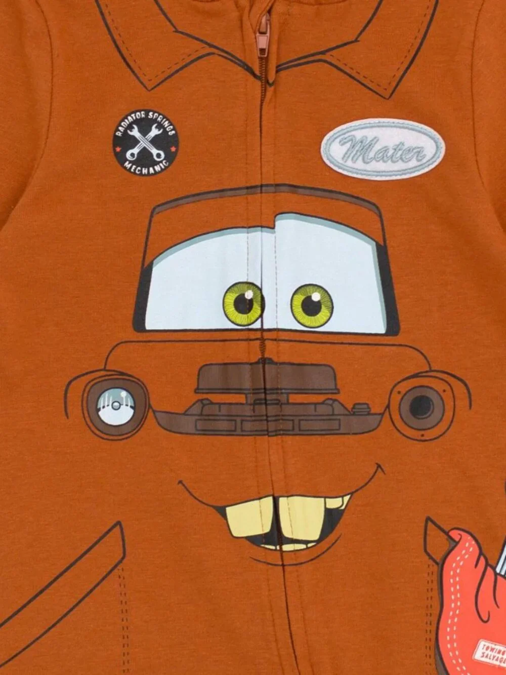 NWT Tow Mater Graphic Jersey Costume Zip Front Coverall 2T